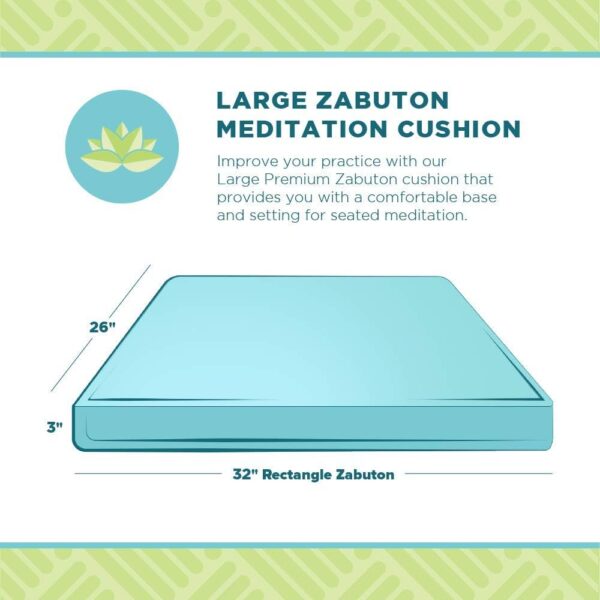 Bean's ZABUTON Meditation Cushions - Colorful Cotton Yoga Prayer Zen Kneeling Pad Base for Zafu Pillow - Medium & Large - Traditional Natural Recycled Cotton Fill - Floor Sitting Comfort - Made in USA