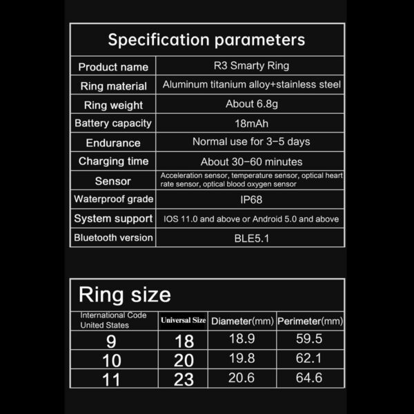 Smart Rings for Men & Women, NFC Fitness Ring with Sleep Body Temperature Monitoring Step Counter Function, IP68 Electronic Gadgets for Video Scrolling Page Flipping (18)