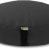 Bean's ZAFU - Meditation Floor Cushion - Oval Black Cotton Zen Yoga Pillow - Tibetan Style for Mindful Kneeling Prayer Seat - Made in USA - US Organic Buckwheat Hulls - Comfort Calm Contemplate