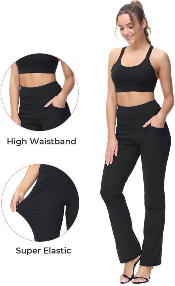 ALONG FIT Bootcut Yoga Pants for Women with Pockets Bootleg Dress Pants High Waisted Tummy Control Flared Workout Pants