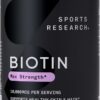 Sports Research Vegan Biotin 10,000mcg with Coconut Oil - Max Strength Biotin Vitamin B7 for Skin and Keratin Support - Non-GMO & Gluten Free, 120 Softgels (4 Month Supply)
