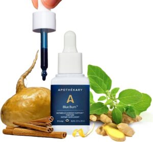 Apothékary Blue Burn Herbal Supplement Tincture, Dietary Metabolism Support Supplement 1.22 Fl Oz, 30 Servings
