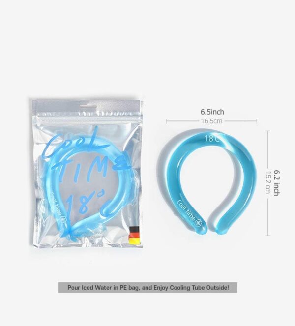 Neck Cooling Tube | Wearable Cooling Neck Wraps for Summer Heat I Hands Free Cold Pack | Reusable Neck Cooler (Blue)
