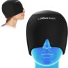 Migraine Relief Cap Ice Head Wrap Headache and Migraine Hat | Headache Relief with Hot/Cold Gel Head Ice Pack with Face and Eye Headache Mask Compress Black - FSA HSA Eligible Items