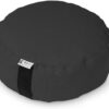 Bean's ZAFU - Meditation Floor Cushion - Round Black Cotton Zen Yoga Pillow - Tibetan Style for Mindful Kneeling Prayer Seat - Made in USA - US Organic Buckwheat Hulls - Comfort Calm Contemplate