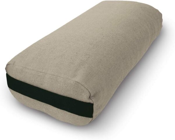 Bean Products Yoga Bolster - Made In The USA With Eco Friendly Materials - Round or Rectangular Support Cushions That Elevate Your Practice - Natural Cotton or Organic Hemp Cover