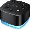 Meditation White Noise Sound Machine 30 Soothing Sounds with 32 Volume Control 12 Night Light 5 Timers Portable Sleep Machine for Travel Powered by AC or USB Sleep Therapy for Baby Kids Adults (Black)