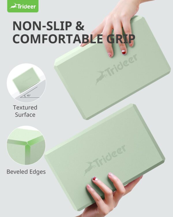 Trideer Yoga Block, Soft Non-Slip Surface Premium Foam Blocks, Supportive, Lightweight, Odor Resistant, Yoga Accessories for Pilates Meditation General Fitness Stretching Toning