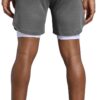 Leidowei Men's 2 in 1 Workout Running Shorts Lightweight Training Yoga Gym 7" Short with Zipper Pockets