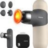 RENPHO Mini Thermal Massage Gun with Heat, FSA HSA Eligible Portable Deep Tissue Percussion Massager, Color Silicone Sleeves Travel Size with Carry Case, Gifts for Women Men Grey