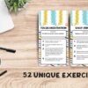 Allura & Arcia 52 Stress Less & Self Care Cards - Mindfulness & Meditation Exercises - Anxiety Relief & Relaxation