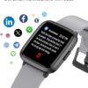Fitness Tracker Watch with Heart Rate Monitor, Large Screen Activity Tracker with Pedometer, Sleep Monitor, Calories & Step Counter, 5ATM Waterproof Smart Watch for Women Men Fitness Watch for Sports