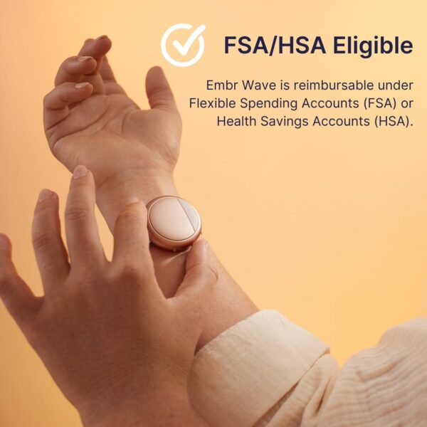 Embr Wave Cooling Bracelet - Warming Bracelet - Personalized Thermal Relief - Manage Hot Flashes, Night Sweats, Sleep, Tension - FSA HSA Eligible - Clinically Proven - Rechargeable - Rose Gold