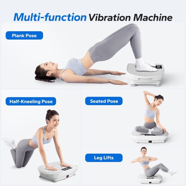MERACH Vibration Plate Exercise Machine, Whole Body Workout Equipment for Women, Bluetooth and Silicone Pedal, Vibration Plate for Lymphatic Drainage, Vibrate Fitness Platform for Weight Loss