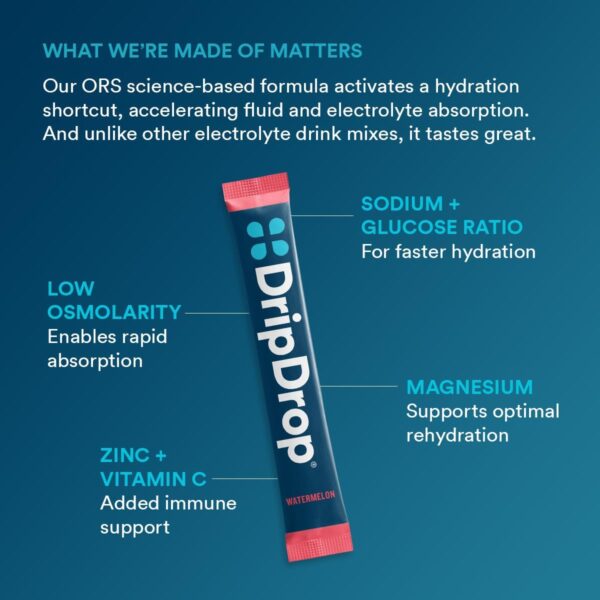 DripDrop Hydration - Bold Variety Pack - Electrolyte Drink Mix Single Serve Powder Packets - Watermelon, Berry, Lemon, Orange | Non-GMO, Gluten Free, Vegan | 16 Sticks