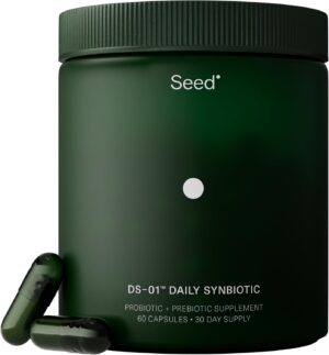 Seed DS-01 Daily Synbiotic - Prebiotic and Probiotic for Women & Men - Digestive Health, Gut Health, Immune Support, Bloating & Constipation Relief - Vegan & Shelf-Stable - 60 Capsules (30-Day Supply)