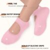 yeuG Grip Pilates Socks for Women Yoga Socks with Grips Open Top Non Slip Grippy Socks for Barre, Ballet, Barefoot Workout