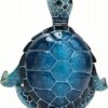 VVGIFTS Sea Turtle Meditation Yoga Decor, Meditating Coastal Beach Decorations, Zen Yoga Resin Statue for Home Office Ornaments (Put The Palm Separate)