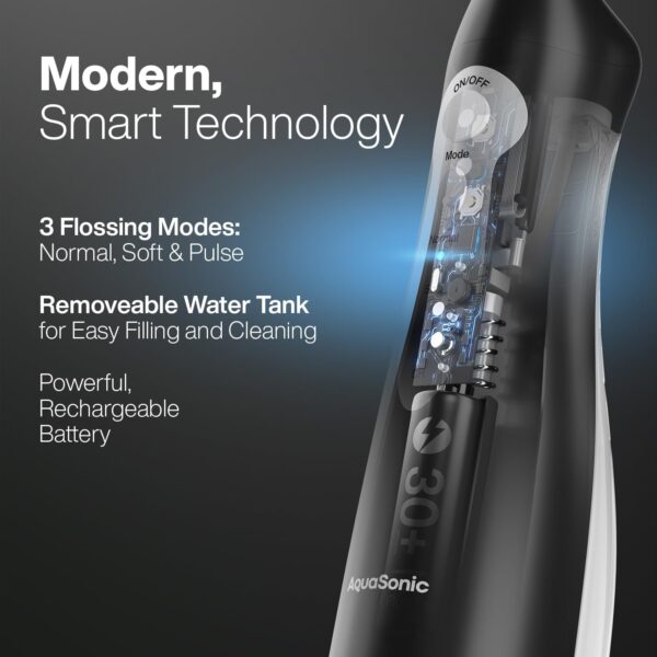 AquaSonic Aqua Flosser - Cordless Rechargeable Water Flosser for Teeth - Waterproof, Portable Oral Irrigator for Dental Cleaning with 5 Jet Tips – Braces Home Travel