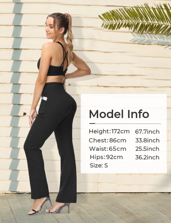 ALONG FIT Bootcut Yoga Pants for Women with Pockets Bootleg Dress Pants High Waisted Tummy Control Flared Workout Pants