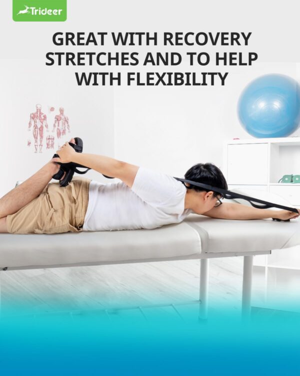 Trideer Stretching Strap Yoga Strap Physical Therapy for Home Workout, Exercise, Pilates and Gymnastics, 10 Loops Non-Elastic Stretch Bands with Aesthetic Packaging for Women & Men