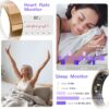 AI Smart Ring JCRing Gen4 Fitness&Sleep Tracking Wearable, Accurate Monitoring of Pedometer, Heart, Temperature, Titanium Ring with Charging Case, APP for iOS & Android(Gold Size11)