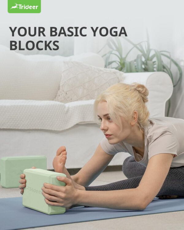 Trideer Yoga Block, Soft Non-Slip Surface Premium Foam Blocks, Supportive, Lightweight, Odor Resistant, Yoga Accessories for Pilates Meditation General Fitness Stretching Toning