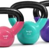 Yes4All Kettlebell Set Vinyl Coated Weights Combo for Full Body Workout Equipment Push up, Grip Strength Training, Dumbbell Weights Exercises