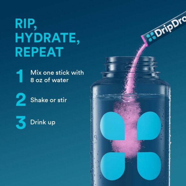 DripDrop Hydration - Bold Variety Pack - Electrolyte Drink Mix Single Serve Powder Packets - Watermelon, Berry, Lemon, Orange | Non-GMO, Gluten Free, Vegan | 16 Sticks