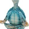 VVGIFTS Sea Turtle Meditation Yoga Decor, Meditating Coastal Beach Decorations, Zen Yoga Resin Statue for Home Office Ornaments (Put The Palm Separate)