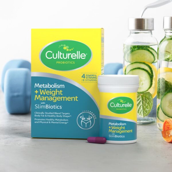 Culturelle Metabolism + Weight Management with SlimBiotics® Probiotic Capsules – 30 Count – Helps Safely Manage Weight - Promotes Healthy Metabolism and Physical & Mental Energy
