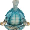 VVGIFTS Sea Turtle Meditation Yoga Decor, Meditating Coastal Beach Decorations, Zen Yoga Resin Statue for Home Office Ornaments (Put The Palm Separate)
