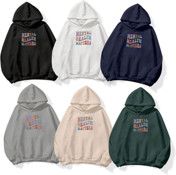 Custom Mental Health Matters Embroidered Sweatshirt for Women Crewneck Psychology Therapist Awareness Pullover Tops