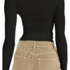 Abardsion Women's Casual Basic Going Out Crop Tops Slim Fit Short Sleeve Crew Neck Tight T Shirts