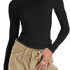 Abardsion Women's Casual Basic Going Out Crop Tops Slim Fit Short Sleeve Crew Neck Tight T Shirts