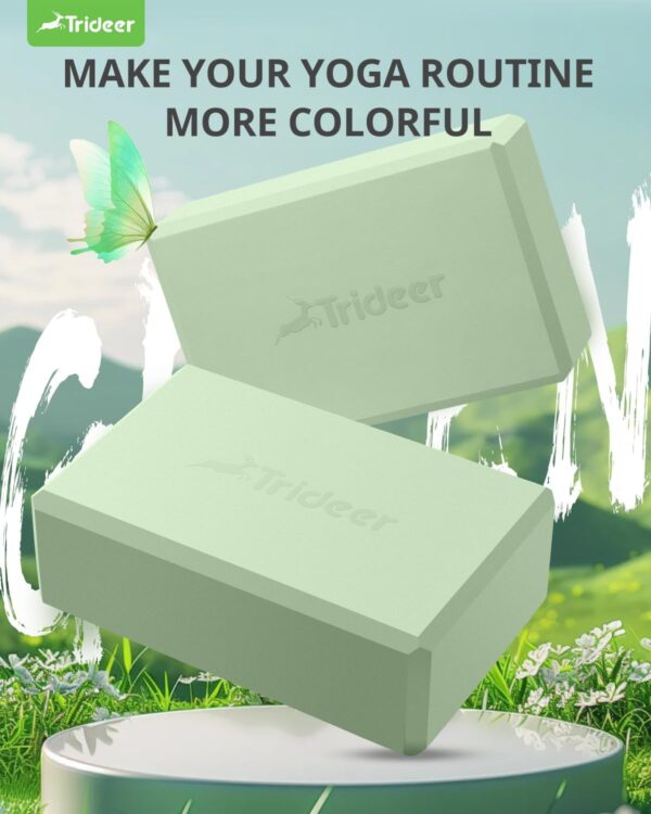 Trideer Yoga Block, Soft Non-Slip Surface Premium Foam Blocks, Supportive, Lightweight, Odor Resistant, Yoga Accessories for Pilates Meditation General Fitness Stretching Toning