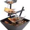 Homedics Tabletop Water Fountain, Home Décor Soothing Sound Machine - Automatic Pump, Deep Basin & Natural River Rocks. Indoor Zen Relaxation for Office, Living Room, or Bedroom, 8.25” Tall