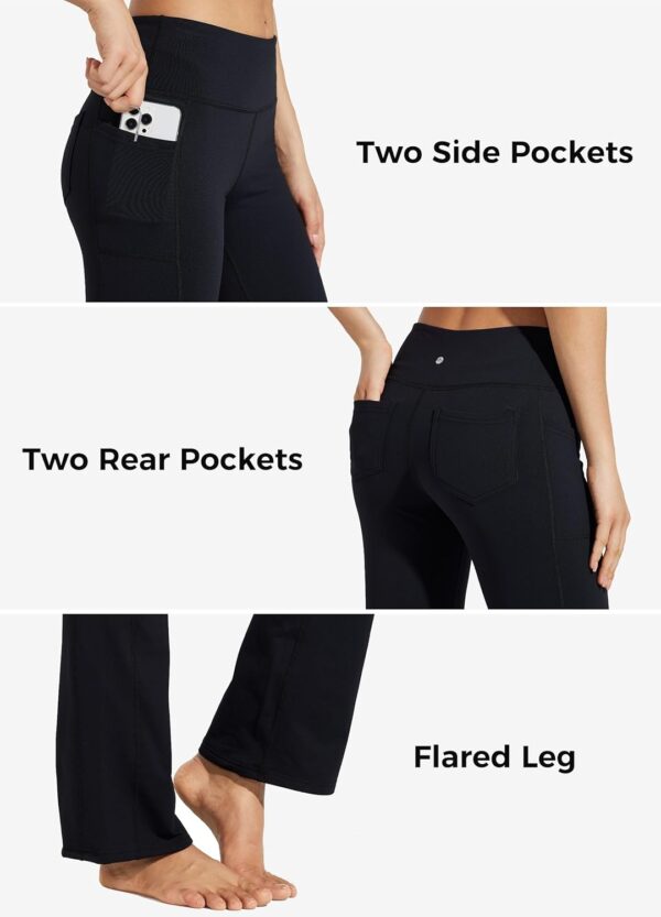 Willit Women's Fleece Lined Pants Yoga Bootcut Thermal Winter Pants High Waisted Flare Leggings Water Resistant
