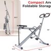 Sunny Health & Fitness Row-N-Ride Squat Assist Trainer, Foldable & Easy Setup Exercise Equipment w/Adjustable Resistance, Home Gym Training Machine for Arm, Glute & Leg Workout, Optional in Colors