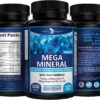 Potent Garden Mega Mineral Supplement Complete Mineral Complex with Calcium Magnesium Zinc Potassium Boron Selenium Chromium & 72 Trace Minerals Iron Free Calcium Supplement -100 Pills