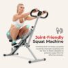 Sunny Health & Fitness Row-N-Ride Squat Assist Trainer, Foldable & Easy Setup Exercise Equipment w/Adjustable Resistance, Home Gym Training Machine for Arm, Glute & Leg Workout, Optional in Colors