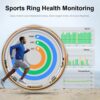 AI Smart Ring JCRing Gen4 Fitness&Sleep Tracking Wearable, Accurate Monitoring of Pedometer, Heart, Temperature, Titanium Ring with Charging Case, APP for iOS & Android(Gold Size11)