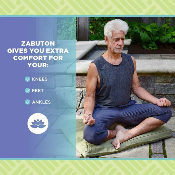 Bean's ZABUTON Meditation Cushions - Colorful Cotton Yoga Prayer Zen Kneeling Pad Base for Zafu Pillow - Medium & Large - Traditional Natural Recycled Cotton Fill - Floor Sitting Comfort - Made in USA