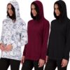 Real Essentials 3 Pack: Women's Dry Fit Long-Sleeve Hoodie Pullover Sweatshirt Pocket - Active Lounge (Available In Plus)
