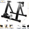 Alpcour Bike Trainer Stand for Indoor Riding – Portable Foldable Magnetic Stainless Steel Indoor Trainer, Noise Reduction, 6 Resistance Settings & Bag – Stationary Exercise for Road & Mountain Bikes