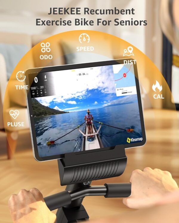 714fdGH8-AL._AC_SL1500_.jpg JEEKEE Recumbent Exercise Bike for Adults Seniors - Indoor Magnetic Cycling Fitness Equipment for Home Workout Black