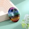 Thumb Worry Stone Crystals for Anxiety 7 Chakra Oval Crystals and Healing Stones Natural Tiny Meditation Accessories Mental Health Gifts Fidget Depression Stress Anxiety Relief Items for Women