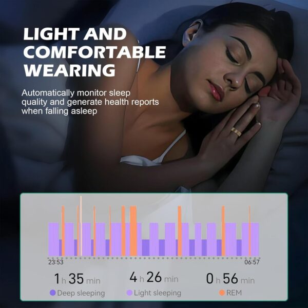 Smart Ring Fitness Tracker for Men - Health Heart Rate Ring with Sleep Monitor and Blood Oxygen Tracking, No Subscription Fee, Family Care, Remote Photography,IP68 Waterproof