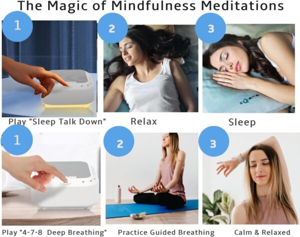 Portable Calm Sleep Device kit with 9 Mindfulness Meditations for Beginners, Sleep 3D Mask,Case,28 Nature Sounds, Meditation for Stress Relief,Self Care,Money,Positivity,Adult,Kids