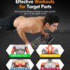 Push Up Board,Home Gym,Portable Exercise Equipment,Pilates Bar and 20 Fitness Accessories with Resistance Bands and Ab Roller Wheel,Full Body Workout at Home